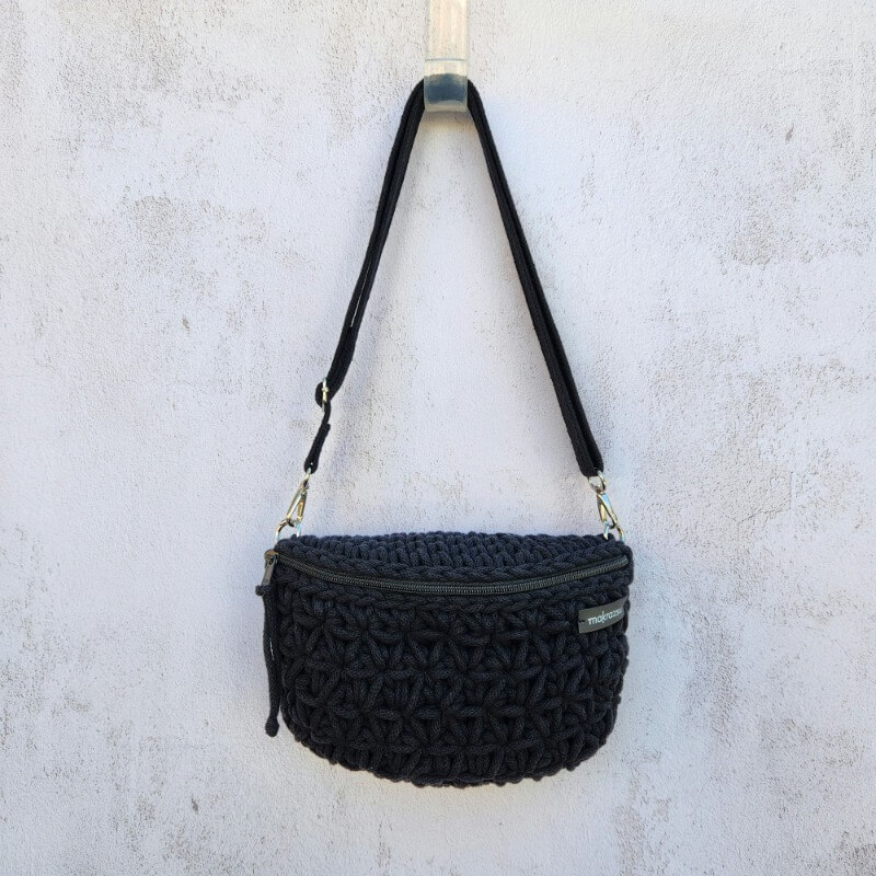 No.04. Jázmin mintás horgolt öv- oldaltáska zsinórfonal pánttal - Image 7