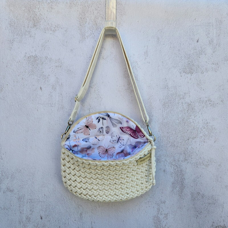 No.13. Cikk-cakk mintás horgolt öv- oldaltáska zsinórfonal pánttal - Image 2