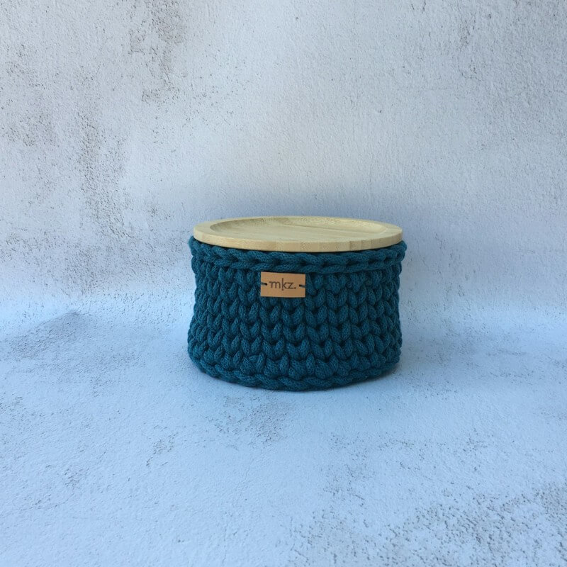 No.21. Kis horgolt bambuszfedeles tároló búzaszem mintával - Image 6