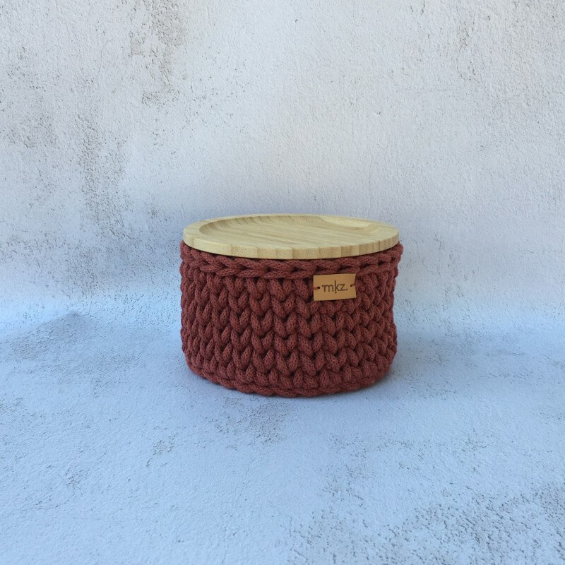 No.21. Kis horgolt bambuszfedeles tároló búzaszem mintával - Image 5