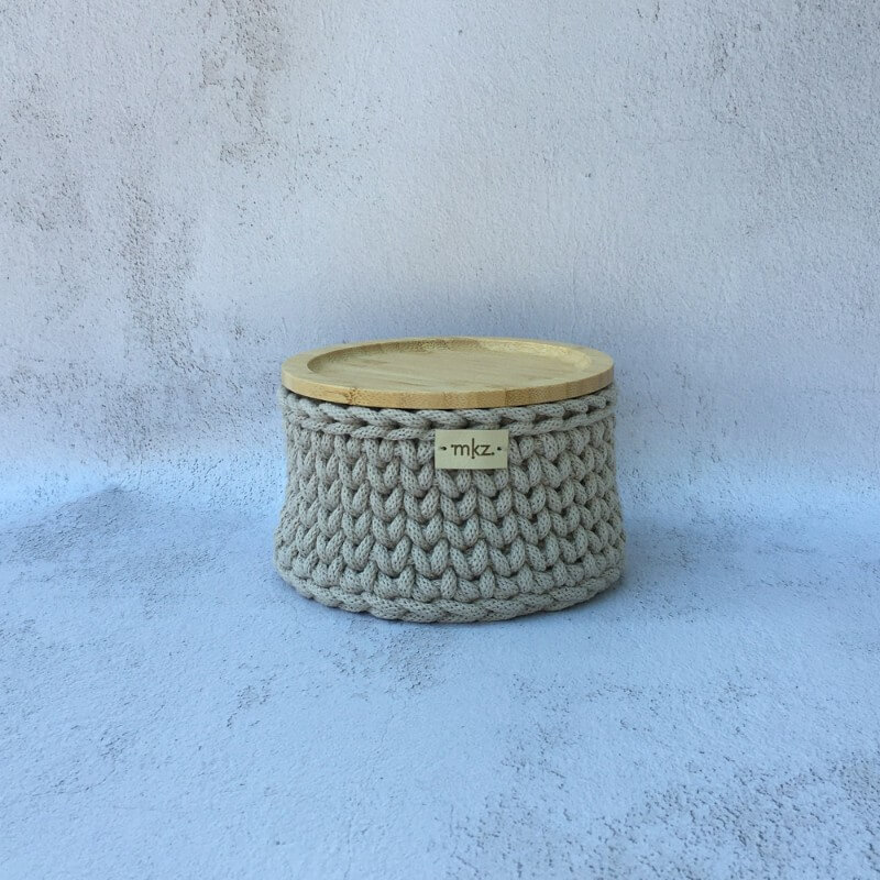 No.21. Kis horgolt bambuszfedeles tároló búzaszem mintával - Image 7