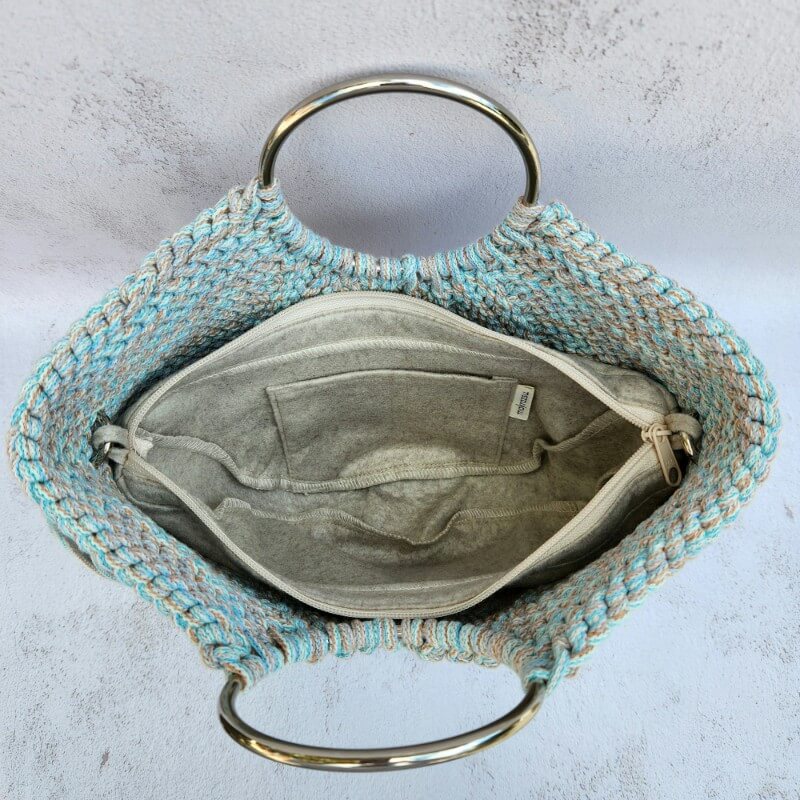 No.25. Kis horgolt kosártáska zsinórfonal pánttal - Image 2