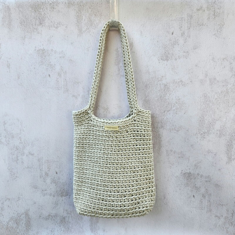 Vállra akasztható nagy shopper (zab- téglalap alj)