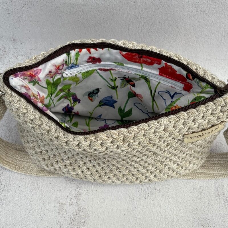 Mini kötött táska zsinórfonal pánttal (zab) - Image 3