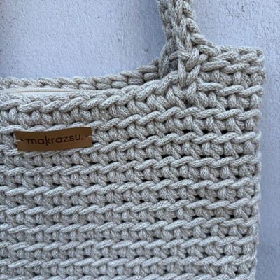 Vállra akasztható kis shopper (zab- téglalap aljú) - Image 2